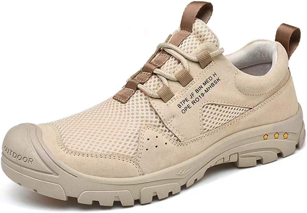 [ランボ] 耐磨耗 アウトドアシューズ ウォーターシューズ メンズ メッシュ 26.0cm シューズ 防滑 スニーカー ベージュ ビ