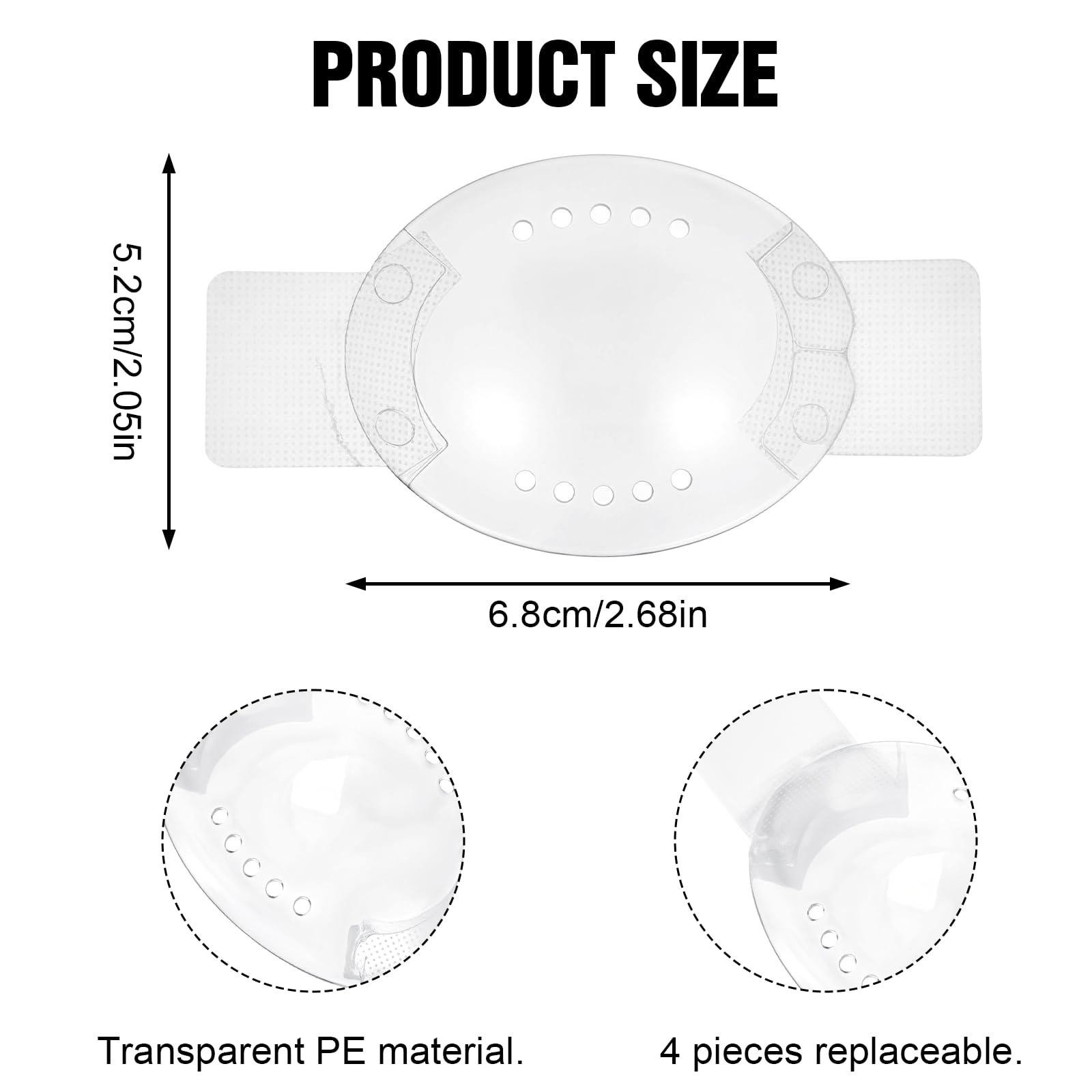 Mabor 4 protezioni per gli occhi in plastica trasparente dopo la chirurgia della cataratta con piccolo foro, traspiranti per dopo l'intervento chirurgico
