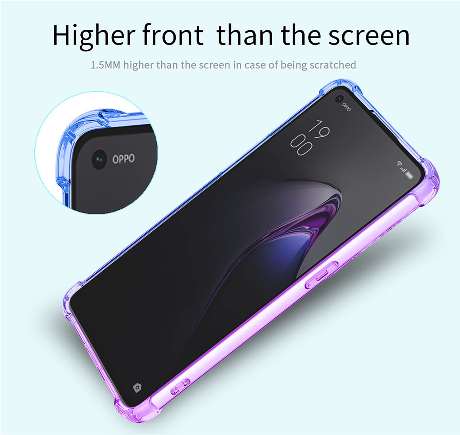 XINYEXIN Cover Per Oppo Reno8 5G – Custodia Traslucida Antiurto Con Supporto Ad Anello 360° – Colore Giallo – PC + TPU - 4
