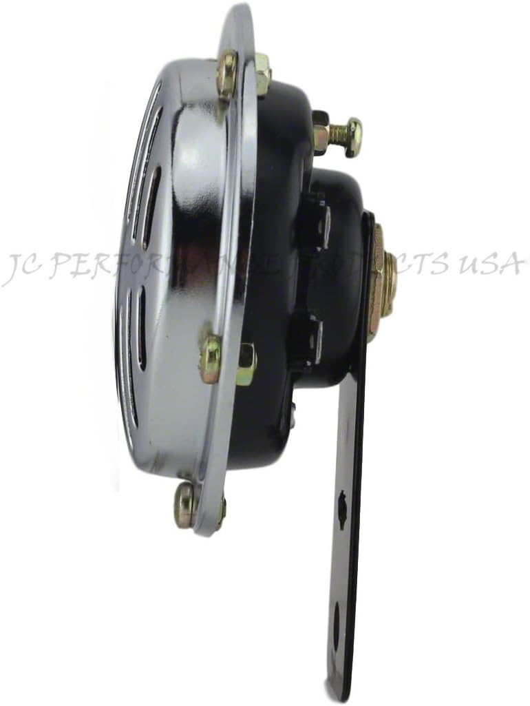 Universal 12v or 6v Compact Vented Motorcycle Horn Chrome or Black (12v Chrome)