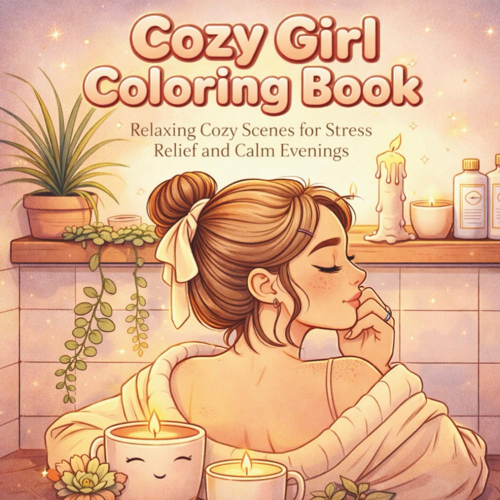 Cozy Girl Coloring Book: Relaxing Cozy Scenes for Stress Relief and Calm Evenings