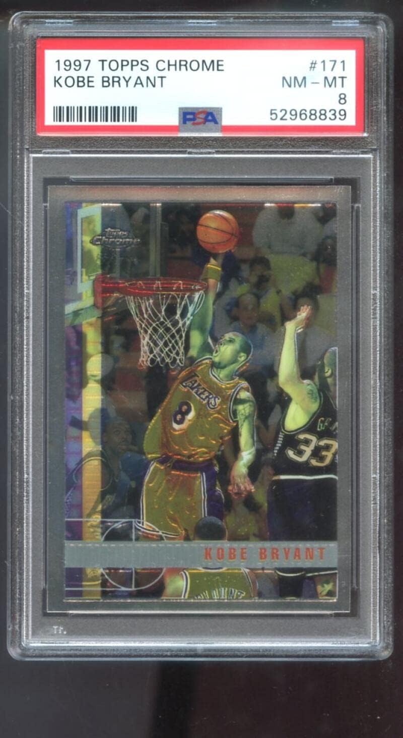 1997-98 Topps Chrome #171 Kobe Bryant PSA 8 Graded Basketball Card NBA Los Angeles Lakers 1997-1998 97-98