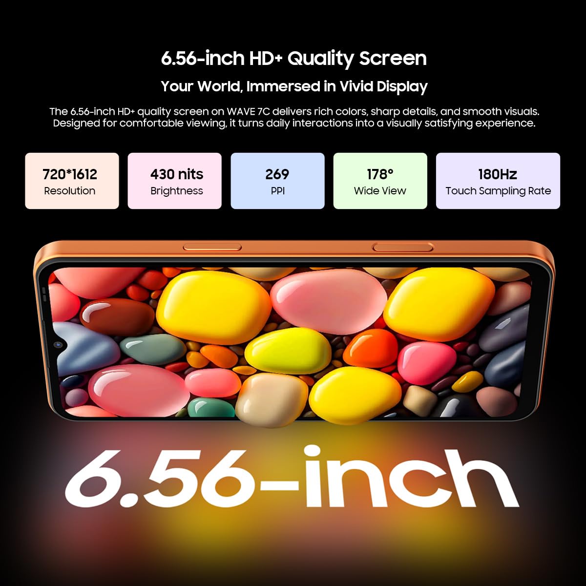Blackview Wave 7C 4G Smartphone Offerte, Display 6,56'' HD+, 16GB+128GB (Esterna 2TB), Creatore AI Foto & Video, 32MP+13MP, Video 1080P, 3 Slot per Schede, Android 16 Dual SIM Cellulare, GPS Nero