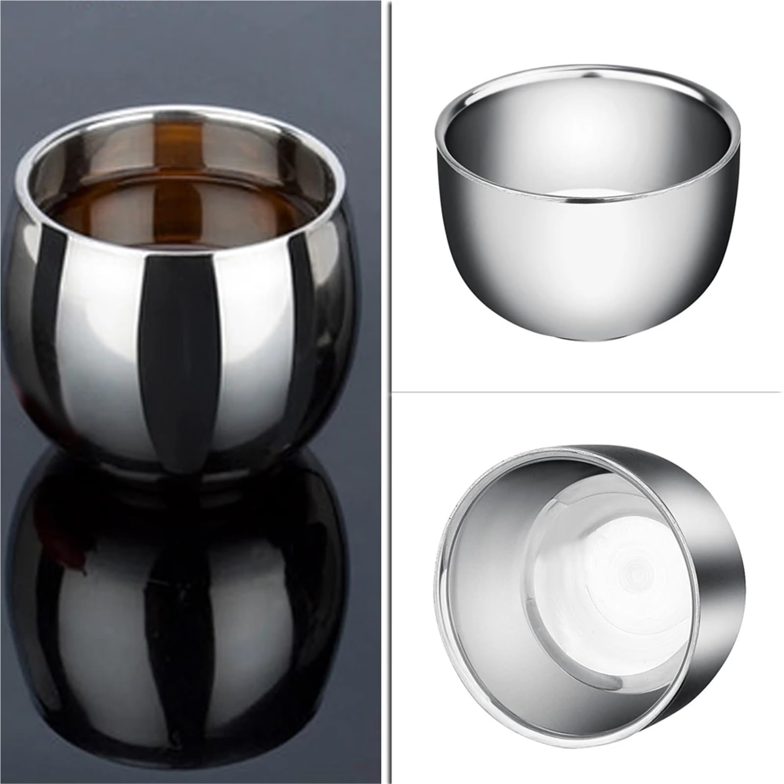 4 Uds. Tazas gruesas de acero inoxidable for café expreso, leche, vino, cerveza, vaso vidrio for Camping, agua, 120ML/200ML Para café y bebidas