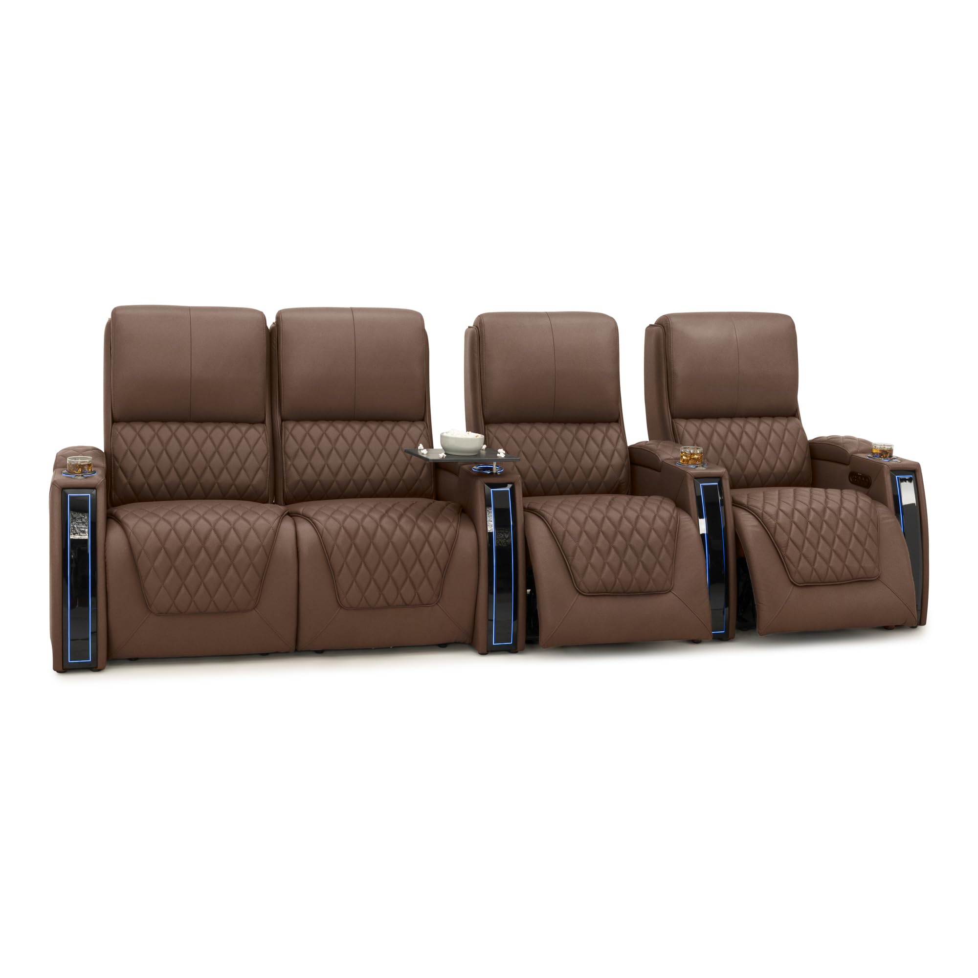 Seatcraft Apex Home Theater Seating Tobacco Row of 4 Left Loveseat