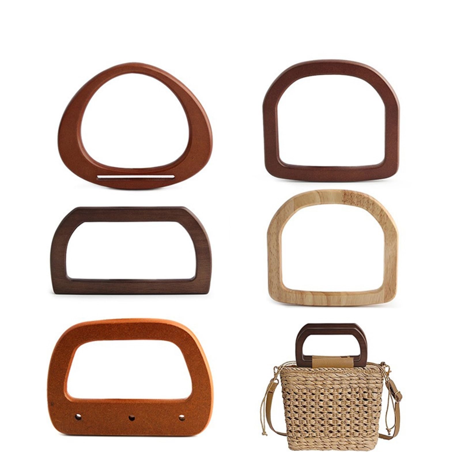 4 piezas Asa de bolsa madera Para Bricolaje De Bolsos