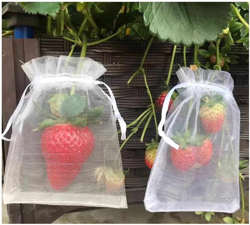 100pcs High-Density Nylon Mesh Bags for Fruit & Vegetable Protection - Waterproof Anti-Bird & Insect Netting(15x20cm)