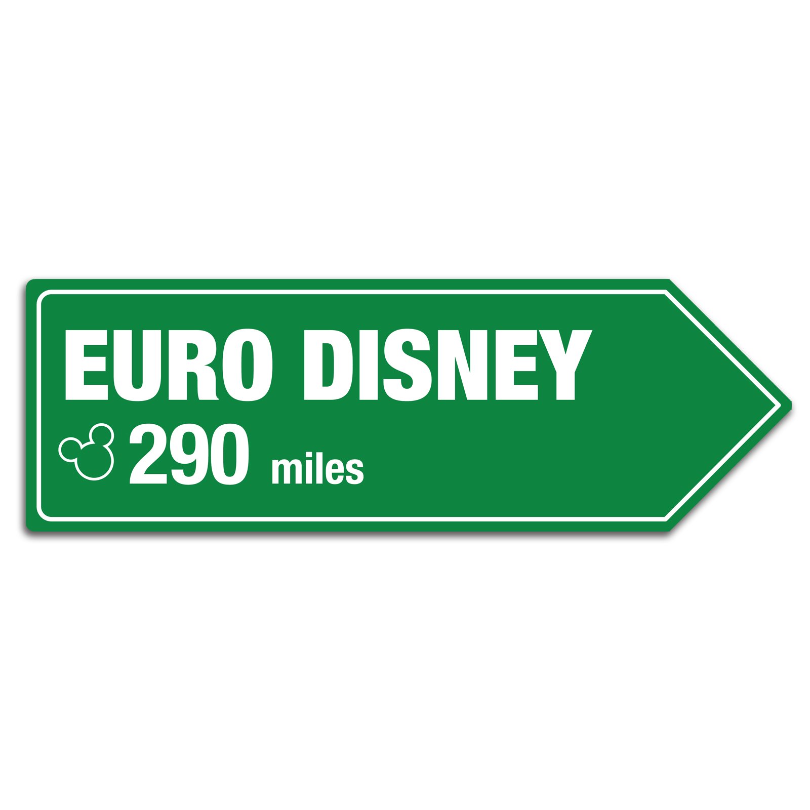Cirrus Euro Disney Distance Sign - Metal Wall Sign Plaque Art Inspirational