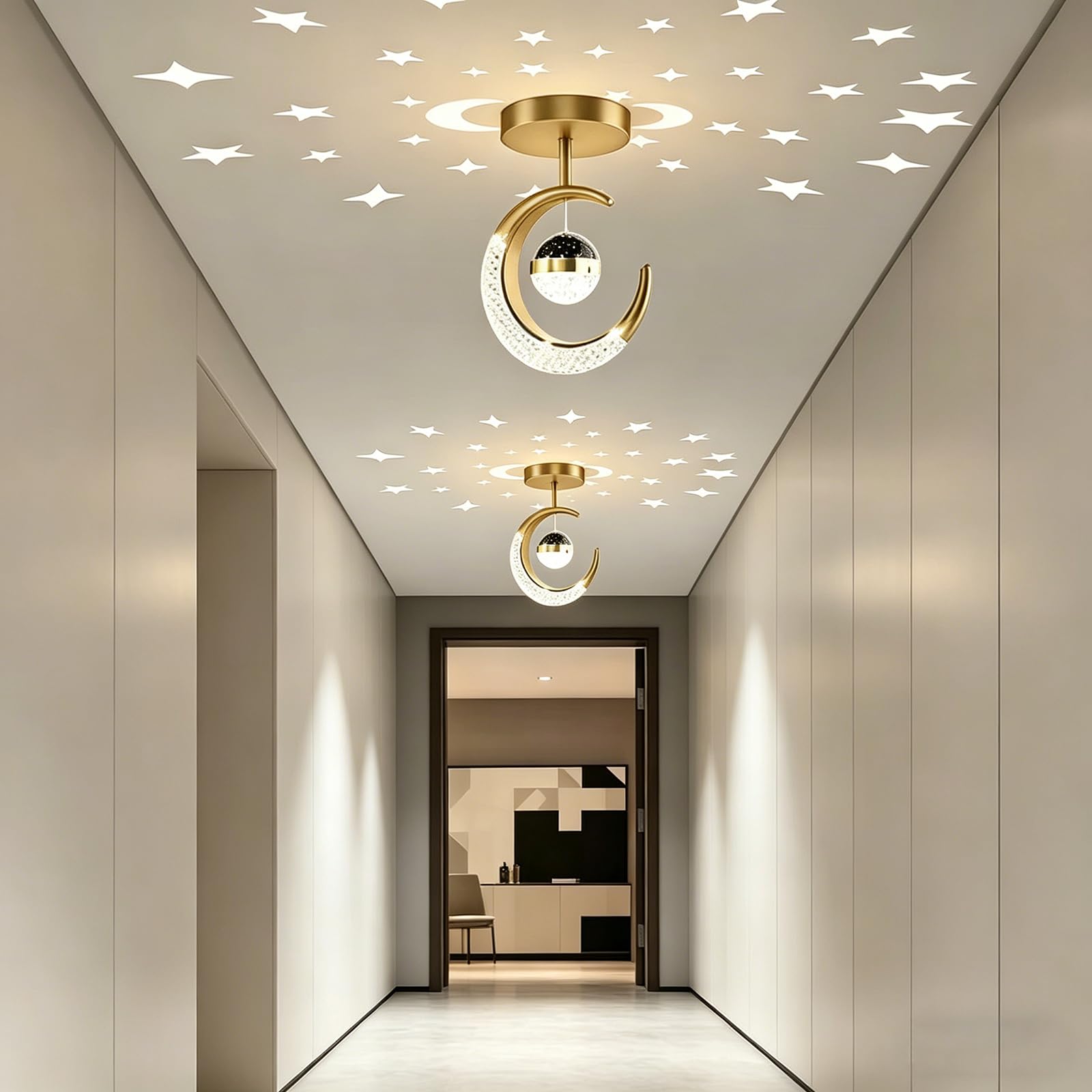 2 szt. Projektor sufitowy LED, gwiaździste niebo, księżyc, lampa sufitowa 16 W, galaktyka lampa nastrojowa, lampka nocna, do pokoju dziecięcego, salonu, dekoracja domu, prezent
