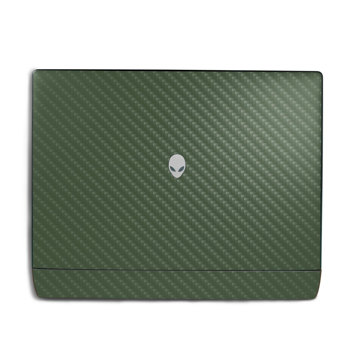 Carbon Fiber Laptop Skin Compatible with Alienware 18 Area-51 (2025) - Solid Olive - Premium 3M Vinyl Protective Wrap Decal Cover - Easy to Apply | Crafted in The USA by MightySkins