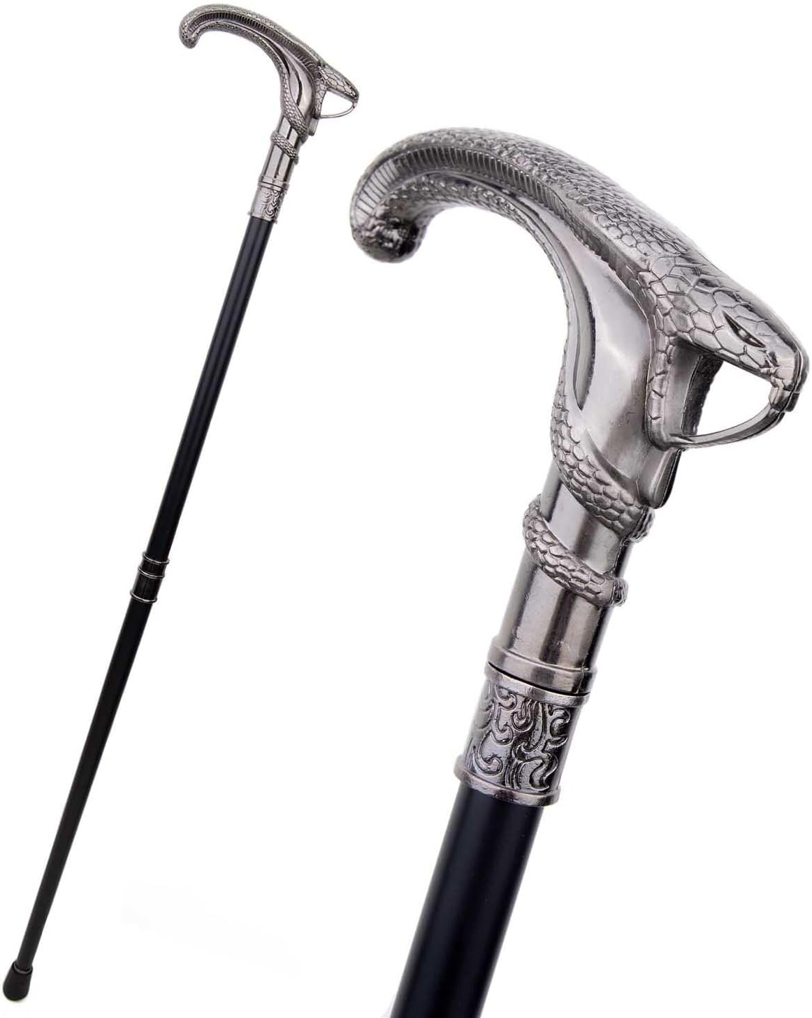 Snake Body Walking Cane, Luxury Men Womens Walking Stick, Removable Anti Slip Scepter Cospaly Vintage Party 93cm