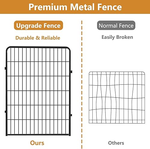 Miniatura 6 de Bolígrafos para perros al aire libre con valla para perros grandes, 40 pulgadas de alto, corralito para perros al aire libre, 8 paneles de metal