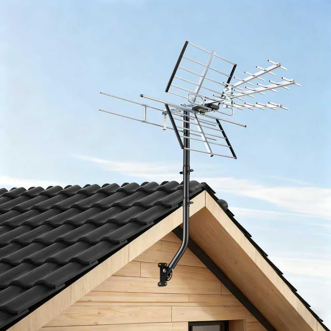 Asta di montaggio universale (diametro 38 mm x lunghezza 117 cm) - Supporto per tubo a J per antenna, ciotola Starlink e stazione meteorologica - Fissaggio girevole regolabile per parete, grondaia