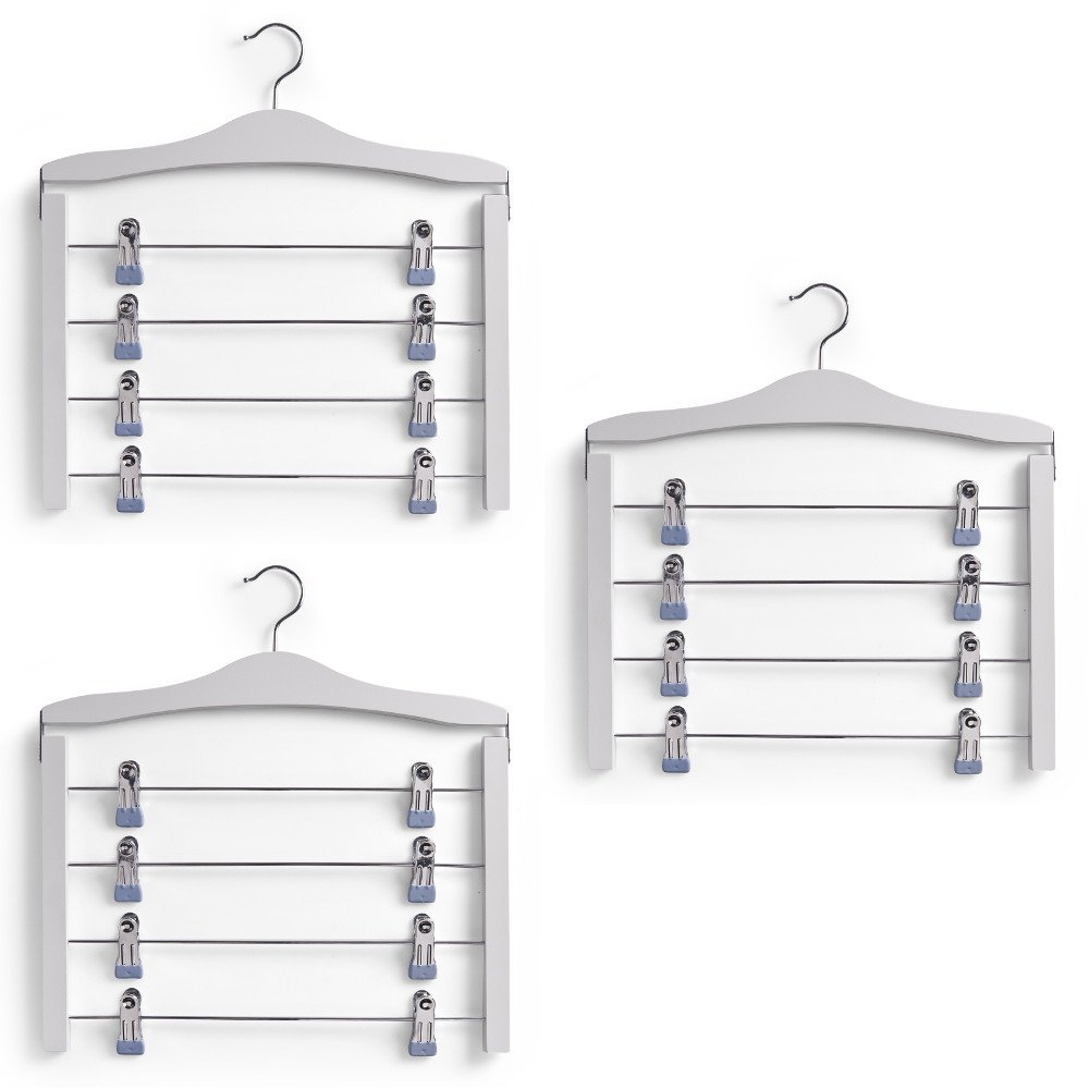 Zeller 17162 Cintre multiple Rock métal Hêtre Blanc, 3x