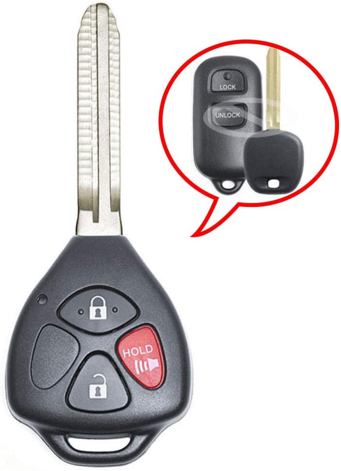 Beefunny 315MHz 4D67 Chip FCC: HYQ12BBX HYQ12BAN Upgraded Flip 2+1 3 Button Remote Key Fob for Toyota Celica Echo FJ Cruiser Prius (1)