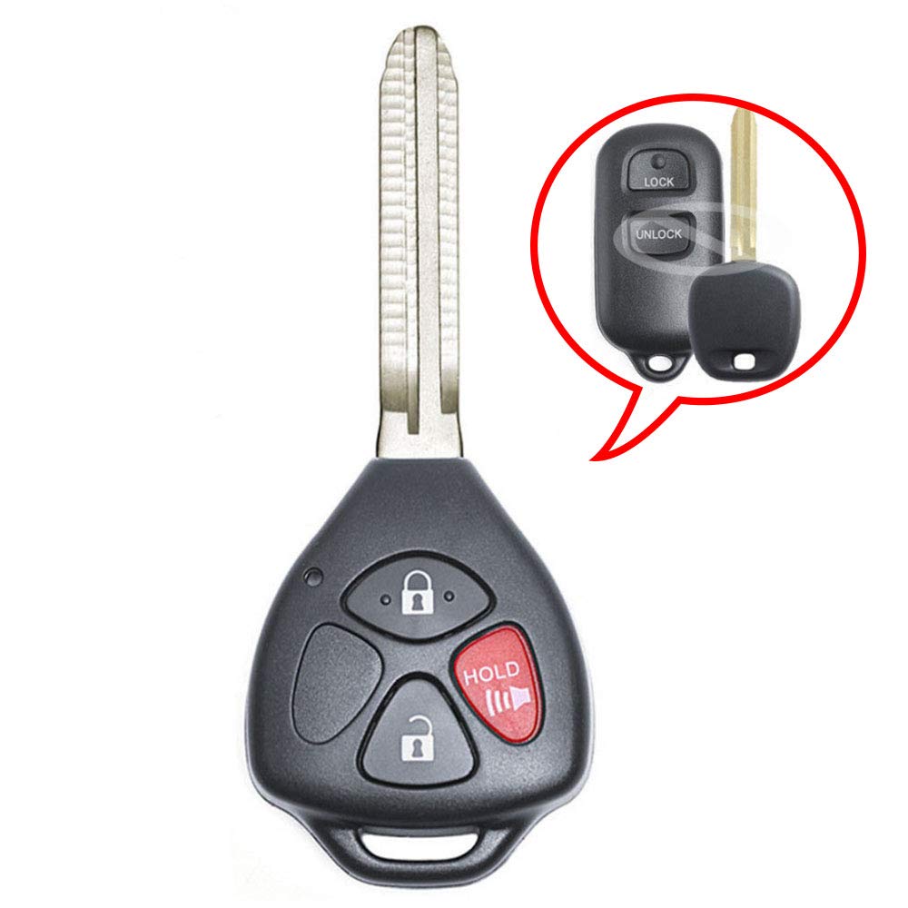 Beefunny 315MHz 4D67 Chip FCC: HYQ12BBX HYQ12BAN Upgraded Flip 2+1 3 Button Remote Key Fob for Toyota Celica Echo FJ Cruiser Prius (1)