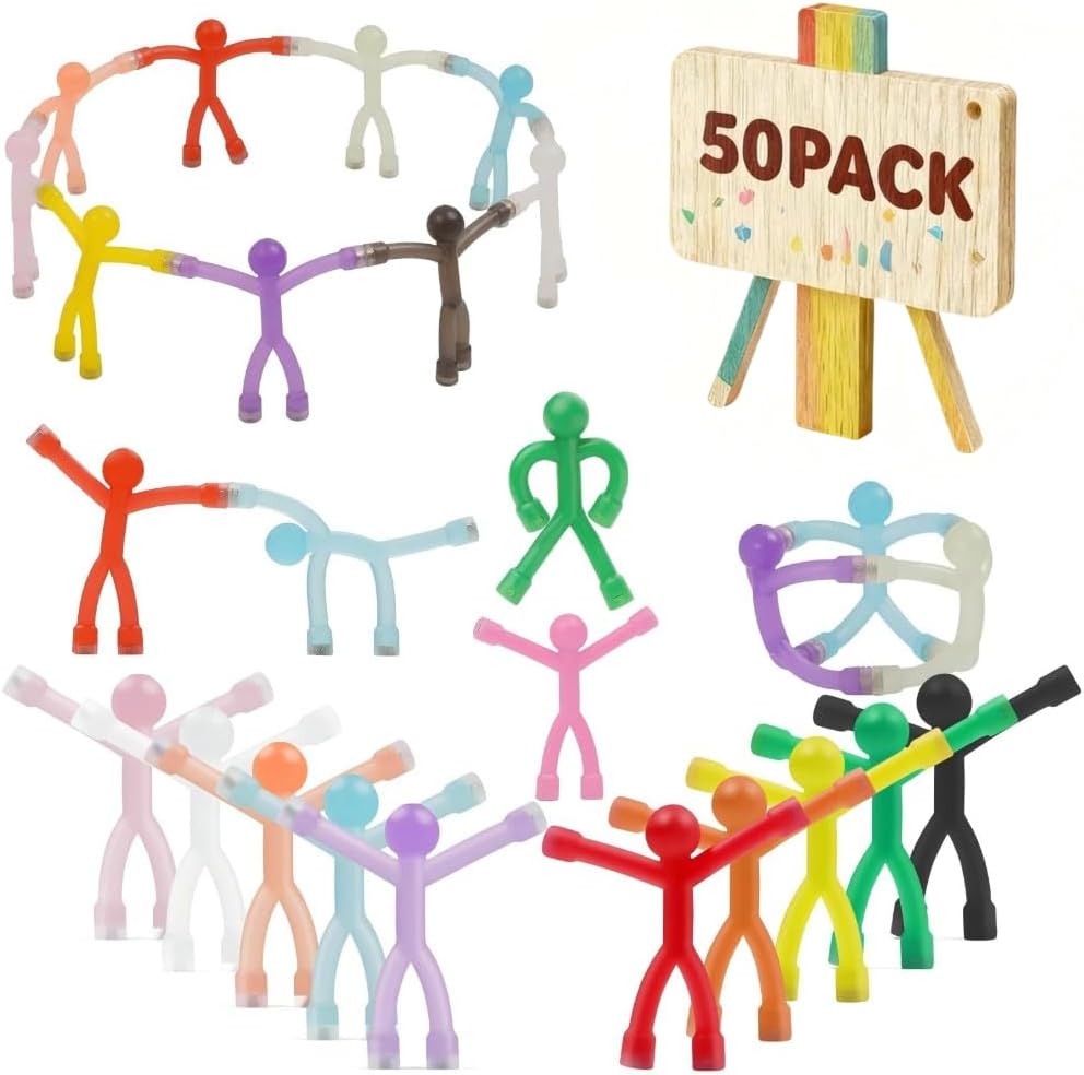 50 Pack Magnetic People Figures, Colorful Magnet Man for Ages 15+, Humanoid Magnetic Men, Funny for Women, Fridge Magnets for Refrigerator, Office, Locker Decor, Whiteboard