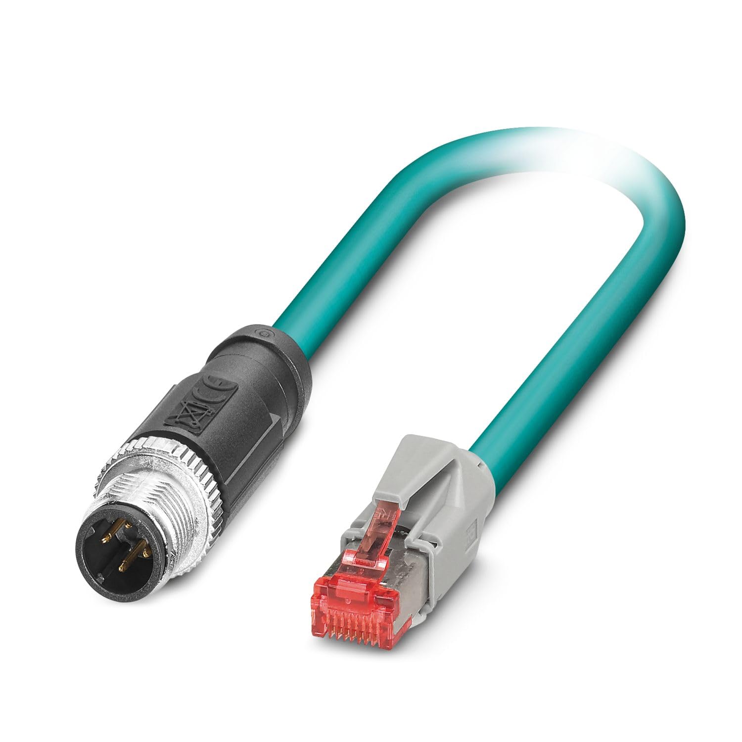 PHOENIX CONTACT NBC-MSD/2.0-93E/R4AC SCO Netzwerkkabel, 100 MBit/s Ethernet circat5, 4 Polig, PUR, Geschirmt, M12 Stecker Gerade, 2m Kabellänge, 113.000g, Wasserblau