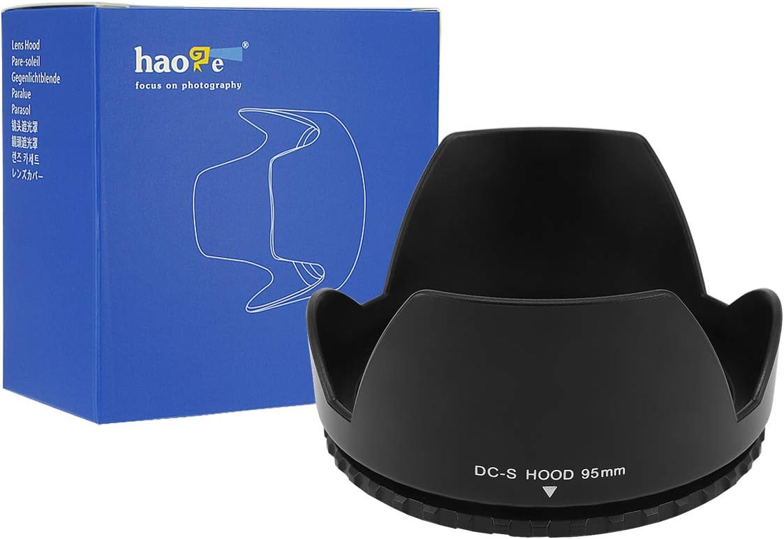 Haoge 95mm Screw-in Lens Hood for Tamron SP 150-600mm f/5-6.3 Di VC USD G2, fit Sigma 150-600mm f/5-6.3 50-500mm F4.5-6.3, Compatible with Nikon Nikkor AF-S 200-500mm f5.6E ED VR Lens