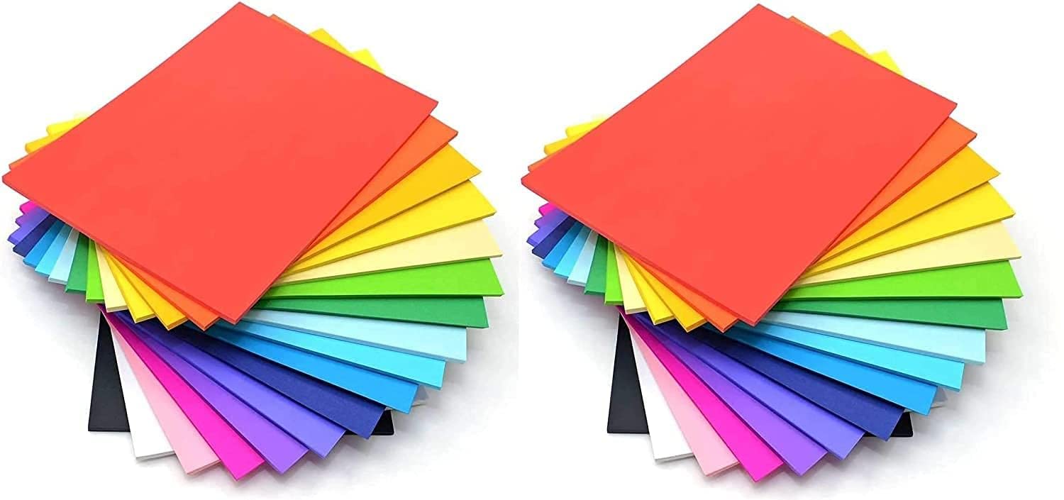 HRBS 40pcs Color Sheets For Copy Printing Papers/Art and Craft Paper A4 Sheets Double Sided Colored Origami Folding School, Office Stationery, Kids Childhood Craft DIY Activites, Making Cards.