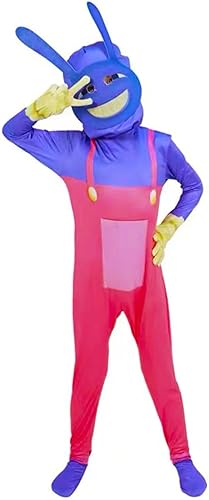 Miniatura 3 de wrigcddy Disfraz de conejo mago de Halloween para niños, increíble caricatura, disfraz de conejo, vestido morado con máscara