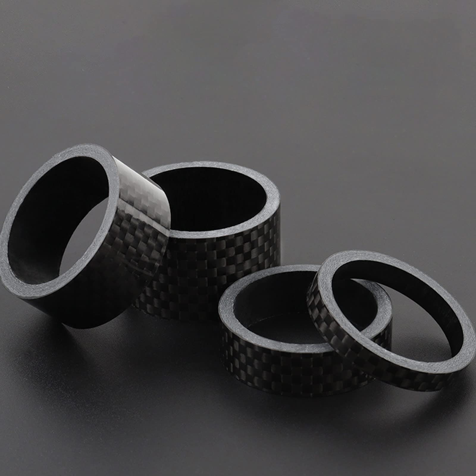 Distanziatori In Fibra Di Carbonio Per Bici - Set 5 Pezzi Da 3/5/10/15/20mm Per MTB E Strada