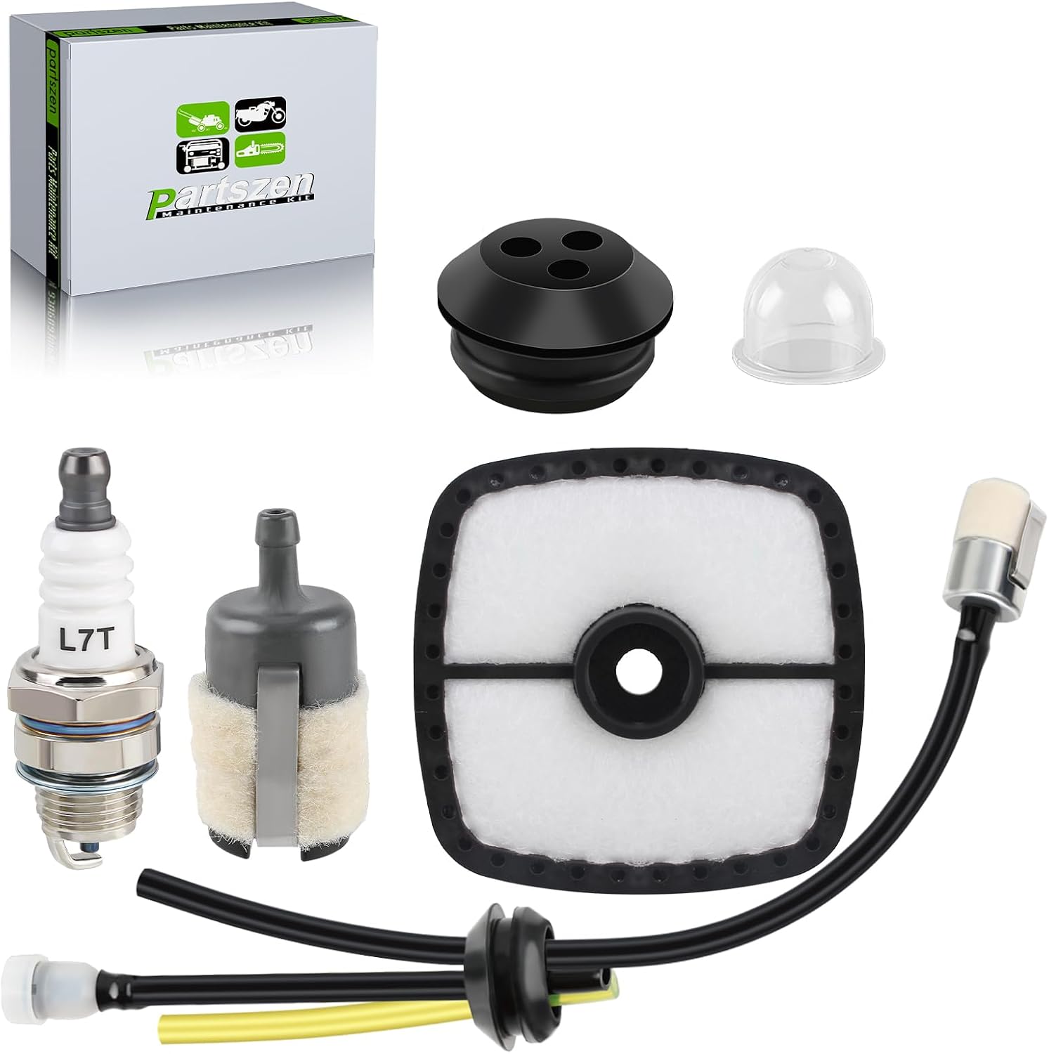 SRM225 Air Filter Fuel Line Tune Up Kit for Echo GT225 GT225i PAS225 PE225 PPF225 SHC225 SHC225s SRM225i SRM225SB SRM225U Trimmer with Spark Plug Primer Bulb Fuel Vent Assemblies