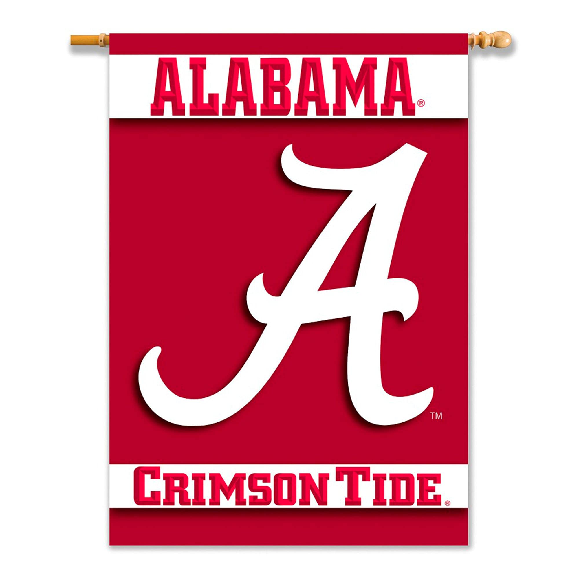 BSI PRODUCTS, INC. - Alabama Crimson Tide 2-Sided 28" x 40" Banner with Pole Sleeve - UA Football Pride - High Durability - Designed for Both Indoor and Outdoor Use - Great Gift Idea