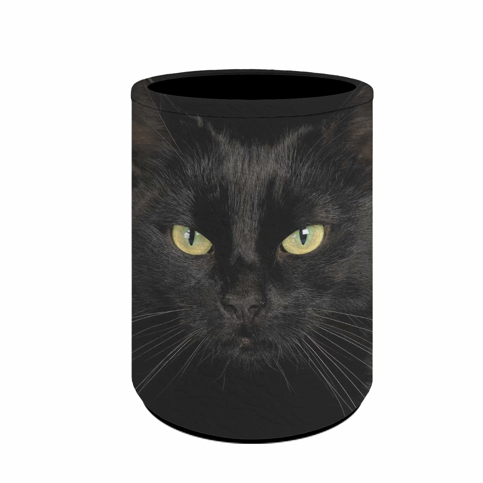 chaqlin Black Cat Pencil Holders for Desk,Cool Animal Design Pen Cup Pot for Kids,PU Leather Stationery Desk Organizer Office Pen Pot,Makeup Brush Holder โ image 1
