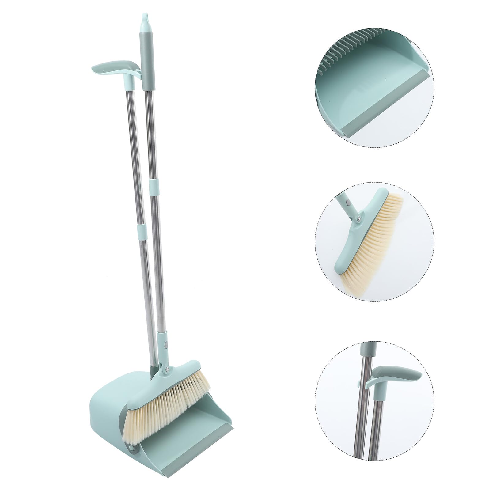 Toyvian Juego de Escoba y Recogedor de Plástico Cepillo para Limpieza del Hogar Mango Largo Ajuste sin Costuras al Suelo Adecuado para Interiores y Dormitorios