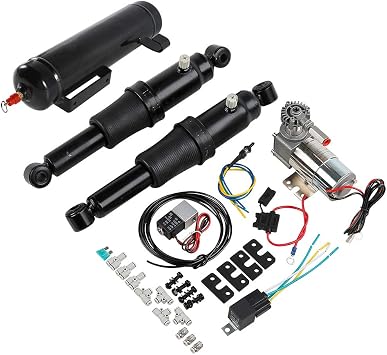 Rear Air Ride Suspension System with Air Tank Fit for Harley Touring | Motorcycle Rear Air Suspension Kit, Fit for Harley Davidson Touring Bagger Models 1994-2025