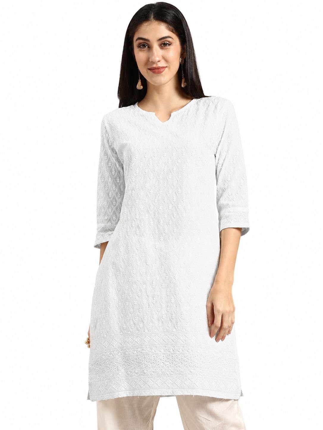 amazon brand - tavasya Women's Cotton Solid Straight Kurta-picture-57