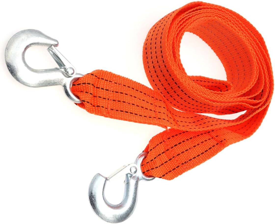 Nylon Tow Rope for Emergency Towing Trailer Rope Forged Hook for Cars Trucks and Off-Road Vehicles