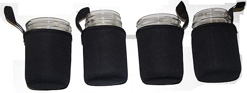 Masun Shine Mason - Tarros de pinta de boca ancha y regular (paquete de 4)