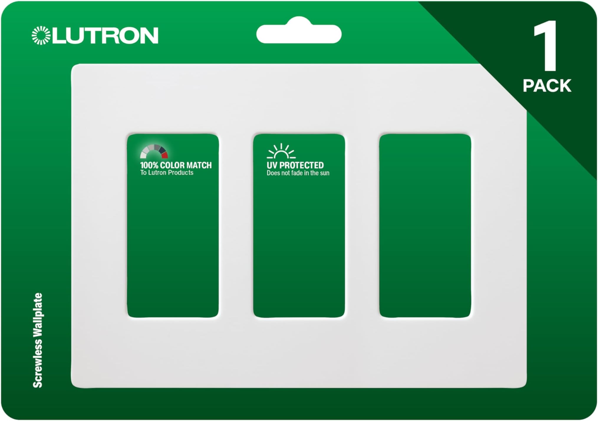 - Lutron Claro White Light Switch Cover Plate, 3-Gang Screwless Wall Plate for Rocker Light Switches, Outlet Cover, Gloss CW-3-WH