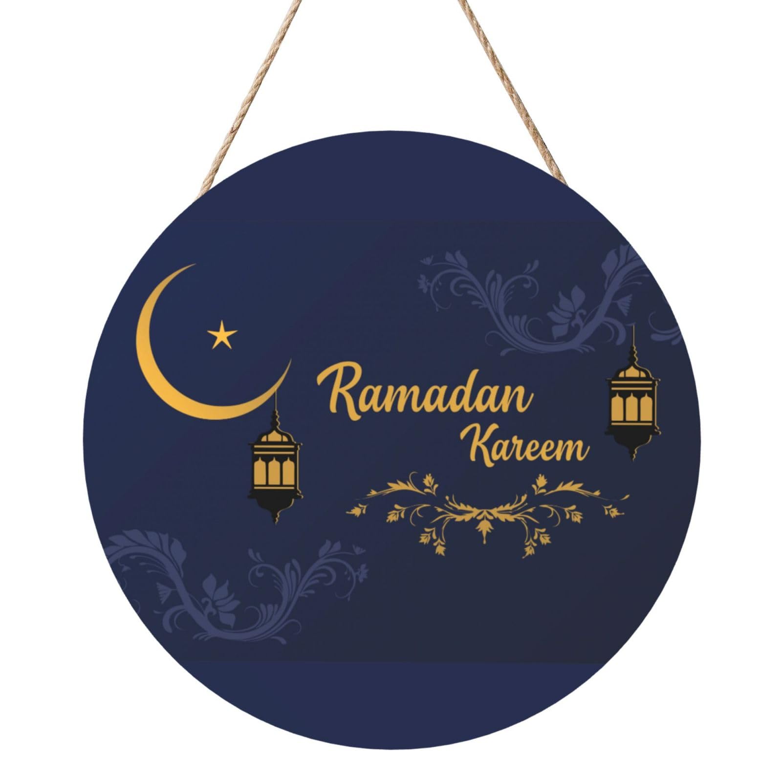 Ramadan Kareem Door Signs Plaques Wood Welcome Sign For Front Door Wall Hanging For Home Farmhouse Office Classroom Party Decoration