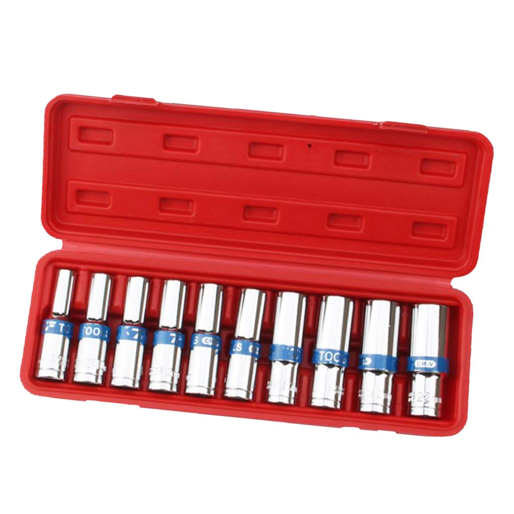 10 szt. 1/5.1 cm Hex Drive Deep Impact Socket Ręczny klucz pneumatyczny z grzechotką