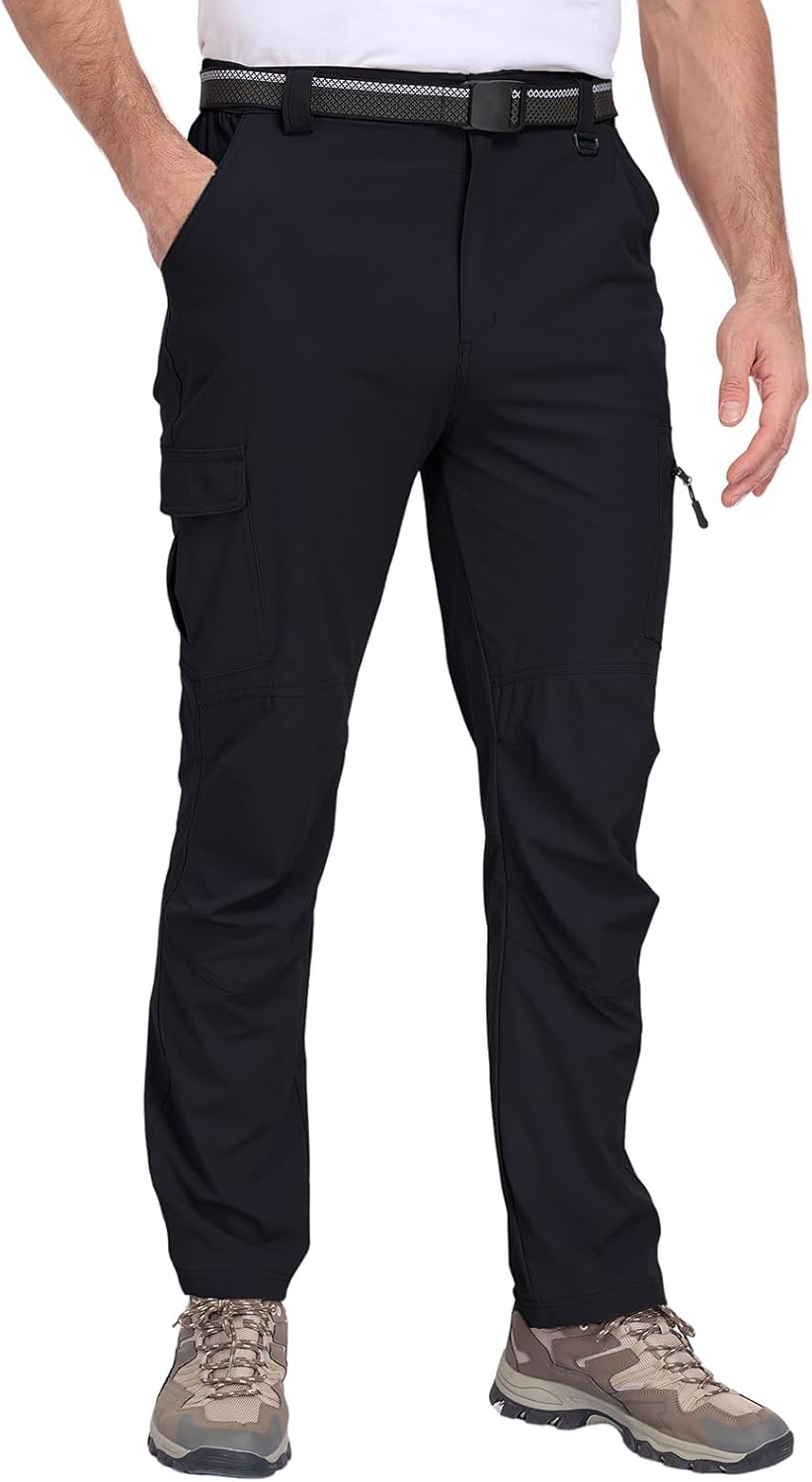 Men's Cargo Hiking Pants Water Resistant Lightweight Quick-Dry Work Pants
