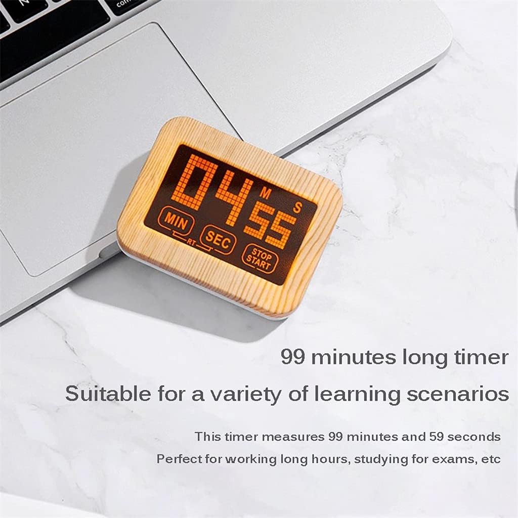 LCD Touchscreen Kitchen Timer Digital Magnetic Electronic Timepieces Loud Alarm Clock Time Reminder for Cooking Sport