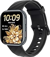 MorePro HM57 Fitness Tracker Smart Watch: 24/7 Heart Rate BP Monitor, SpO2 Sleep Tracking, 120+ Sports Modes, Calls for Women Men