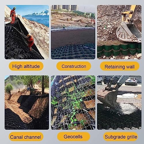 COZMAX Gravel Grid Construction Geocell Gravel Grid,HDPE Geo Grid Ground Gravel Grid, Foldable Telescopic Gravel Stabilizer Grid,1800 lbs per sq ft Load (Size : 1x1m(3.3x3ft))