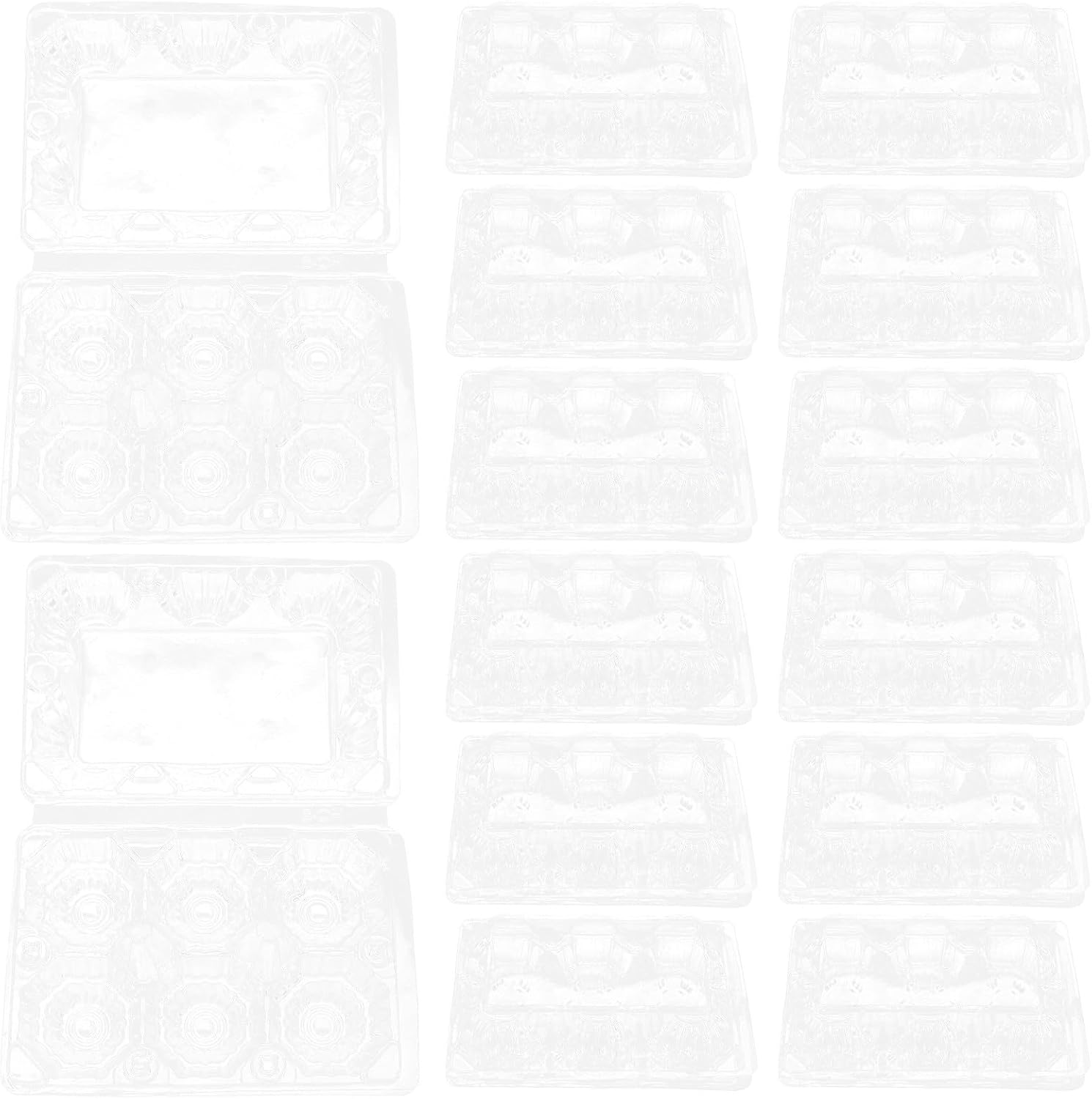 CHILDWEET 40pcs Plastic Egg Crate for Storage Reusable Kitchen Egg Organizer Tray with 6 Holes Stackable and Lightweight for Farm Weddings and Refrigerator Use
