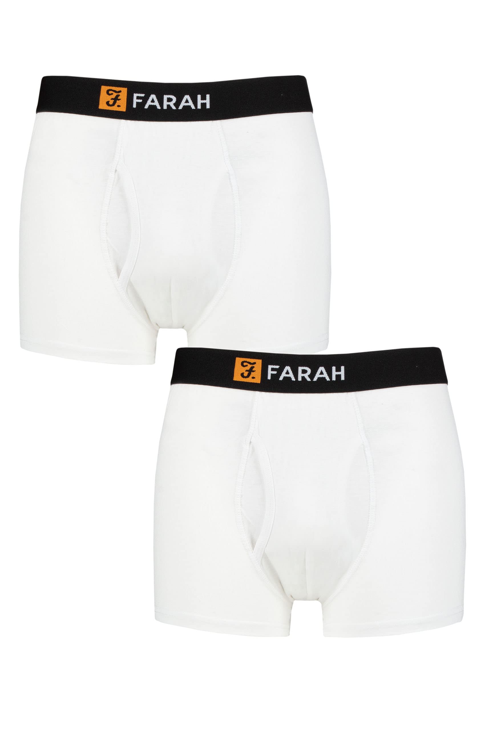 Farah Men's White Classic Striped And Plain Bamboo Keyhole Trunks Pack Of 2 Stripe Xl