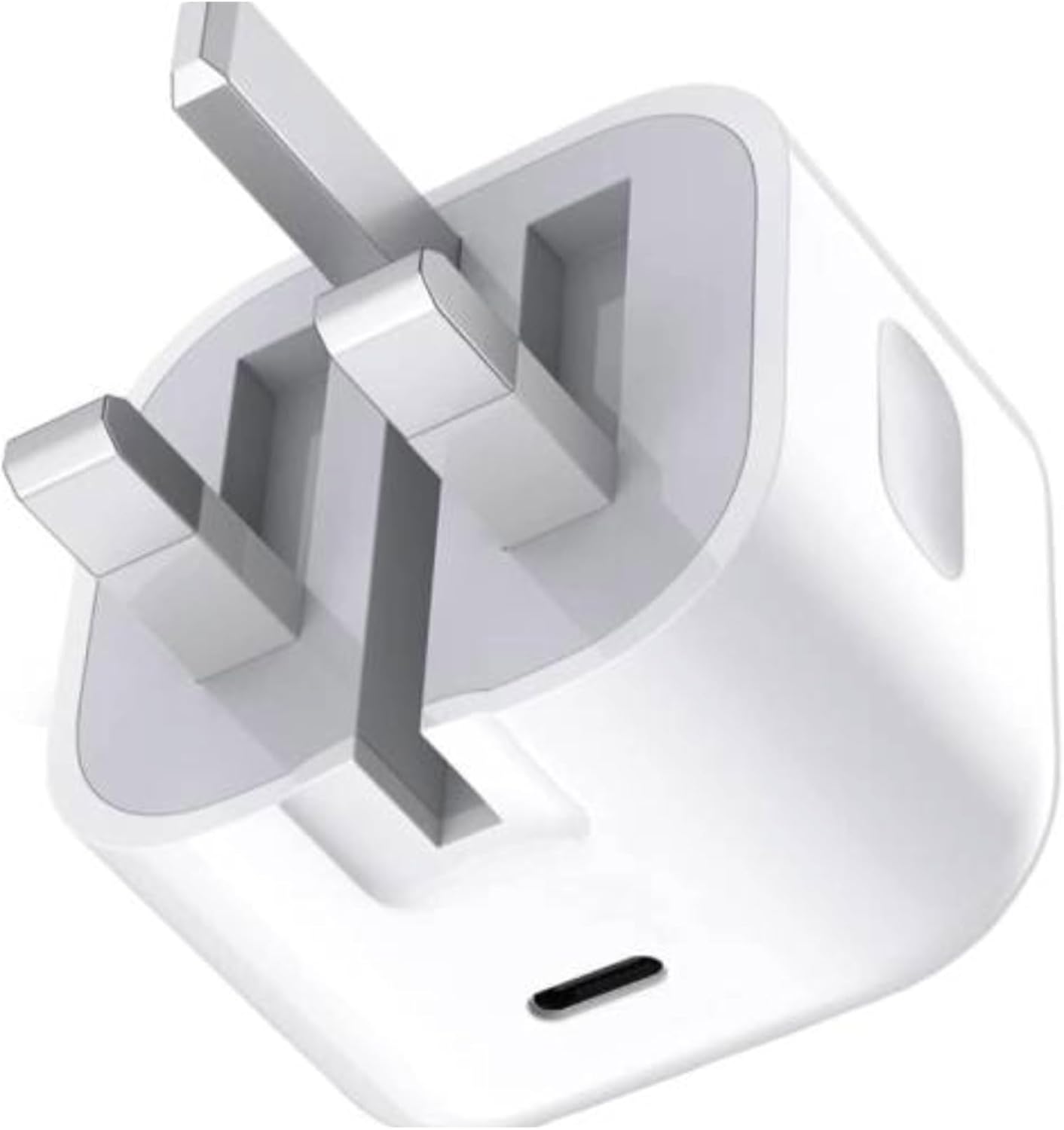 Power Adapter USB-C Charging Head, Charging Plug, Fast Charger Plug 20W, UK 3-Pin Type-C, PD & QC Fast Charging Compatible With iPhone, iPad, Samsung, Google Pixel, – Safe & Compact UK Mains Plug