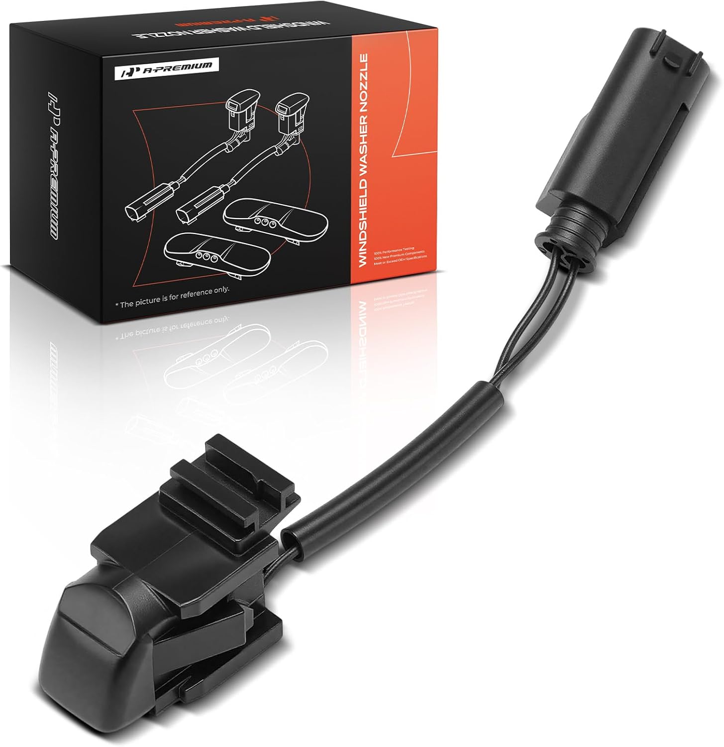 A-Premium Front Windshield Wiper Nozzle Compatible with Mercedes-Benz C350, C280, C230, E350, E320, E500, E55 AMG, E63 AMG, CLS550, CLS63 AMG, CLS500, Spray Jet Heating, Replace# 2118600147