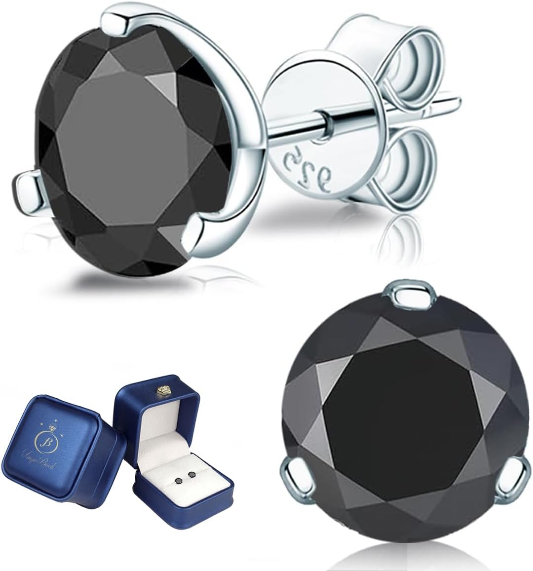 Moissanite Earrings for Women Men 18K White Gold Plated 925 Sterling Silver Earrings Men VVS Gemstones Hypoallergenic for Wedding Party Gift Jewelry 0.5ct/1.0ct