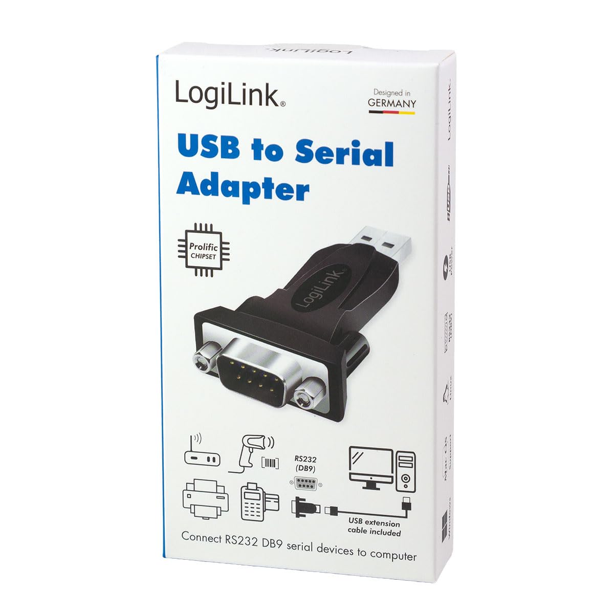 LogiLink Adaptador USB 2.0 (Tipo A) a Serie (RS232-9pin) para Win 11