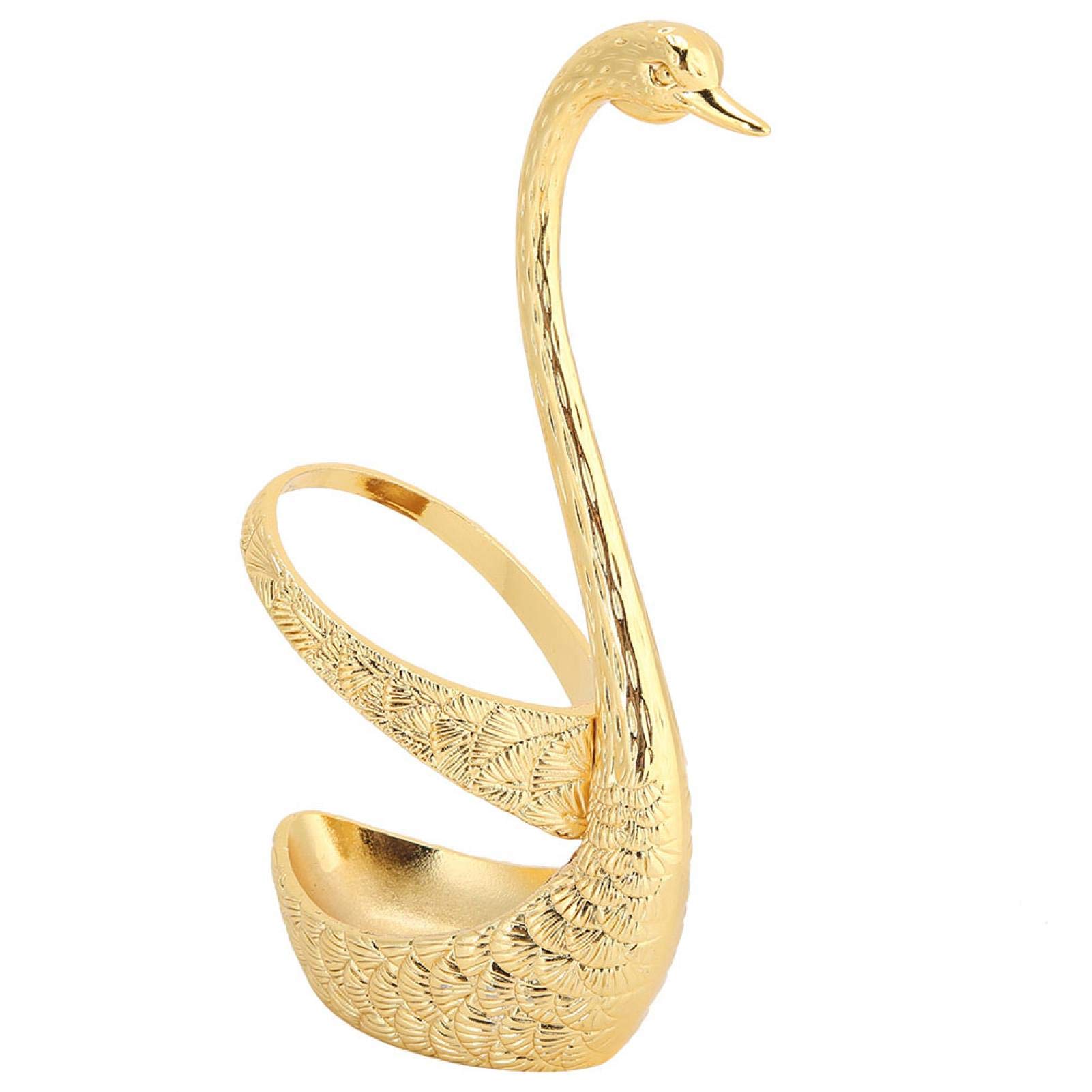 Kit de cuchara de comida portátil multifuncional de aleación de zinc con forma de cisne, moderno y duradero juego de cubiertos para cocina, cafés, restaurante (dorado)