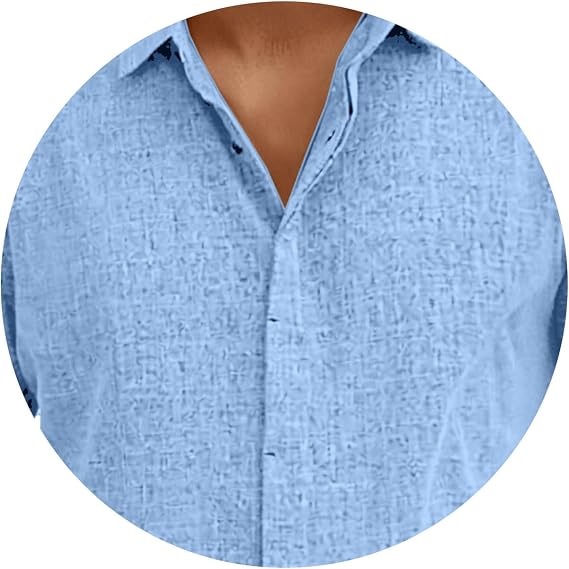 Men's Cotton Linen Shirts Summer Button Cardigan Beach Shirt Regular Fit Lapel Collar Polo Top Casual Simple Tops