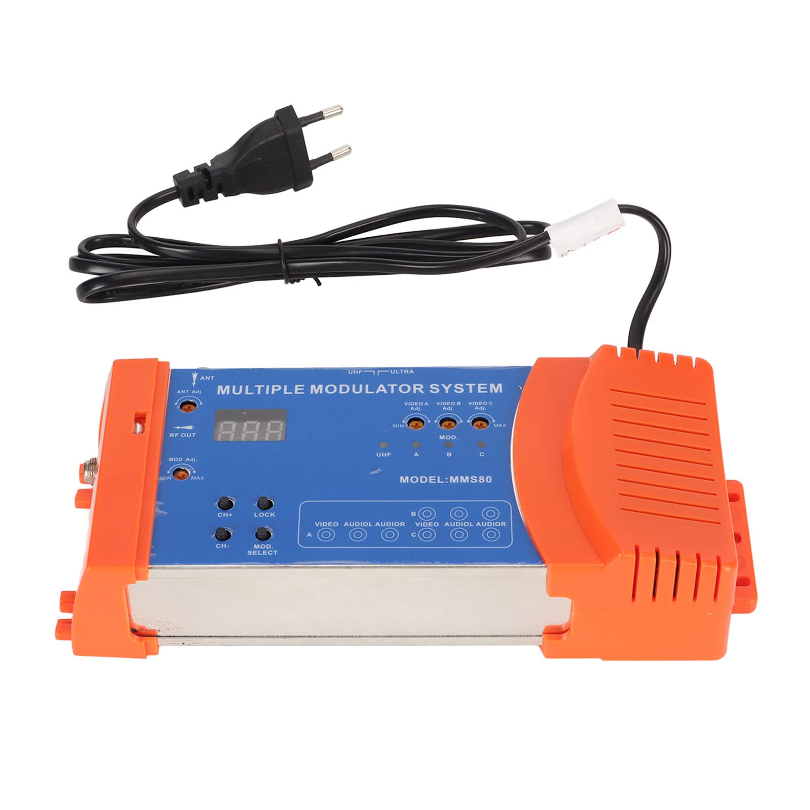 Modulateur Numérique, MMS80CP Modulateur Domestique Multicanaux Prise en du Modulateur UHF PAL NTSC, Système de Modulateur Multiple pour Source TV Box AV (Prise UE)